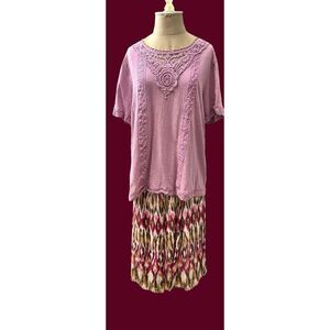 Alfred Dunner Elastic Waist, Peasant Skirt (NWT) with Fashion Forward T-shirt